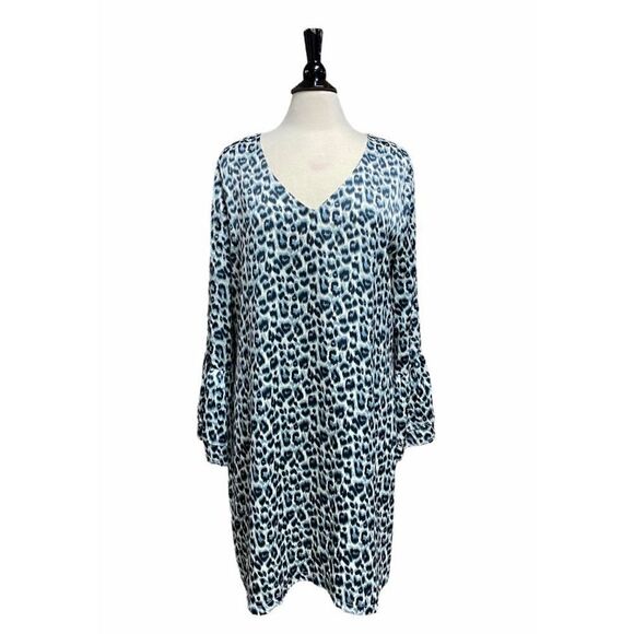 L Love Cheetah Bell Sleeve Dress Size Large NWOT - Picture 1 of 6
